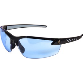 Edge DZ113-G2 Zorge G2 Wrap-Around Safety Glasses, Anti-Scratch, Non-Slip, UV 400, Military Grade, ANSI/ISEA & MCEPS Compliant, 5.04" Wide, Black Frame / Light Blue Lens