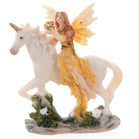 lotusandlime Flower Fairy & Unicorn, resin, Mixed, Fairy Height 7cm Width 6cm Bag 9 x 6.5 x 4cm