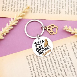 QUIHUD Golden Retriever Gifts Golden Retriever Dad Mom Gifts For Women Dog Lovers Keychain