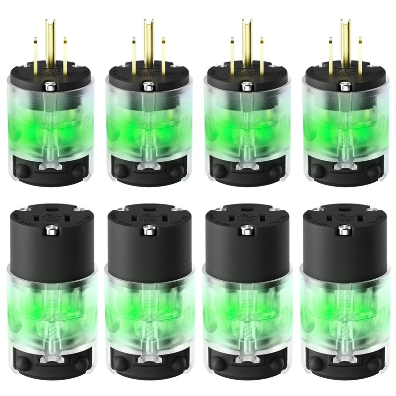 Yomiuwo 4 Set Lighted Extension Cord Replacement Ends Male and
