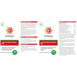 Vitals - Cholesterinformel Pro 60 Tablets with Berberine. Supports normal cholesterol levels, 100% vegan.