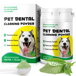 Teeth Cleaning Powder for Dogs,Pets Dental Formula Dog Dental Powder, Dog Tartar Remover for Teeth with Probiotics, Dog Tooth Powder That Can Remove Plaque & Bad Breath (1.76 oz)