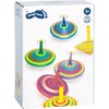 Waymeduo Set of 4 Wooden Spinning Tops, Colourfully Painted, with