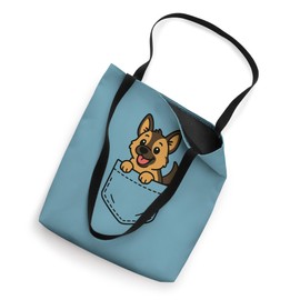 Cute German Shepherd Puppy Pocket Pal Funny GSD Puppy Tote Bag