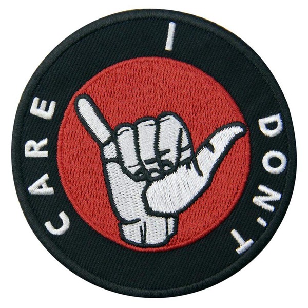 I Don't Care Patch Embroidered Badge Iron On Sew On