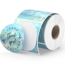 2" Circle Holographic Thermal Label Stickers, Direct Thermal Ocean Stickers Labels for Gift Wrapping, Name Price Tag DIY Custom Logo, Compatible with Rollo & MUNBYN Printers (500 Pcs/Roll) Silver