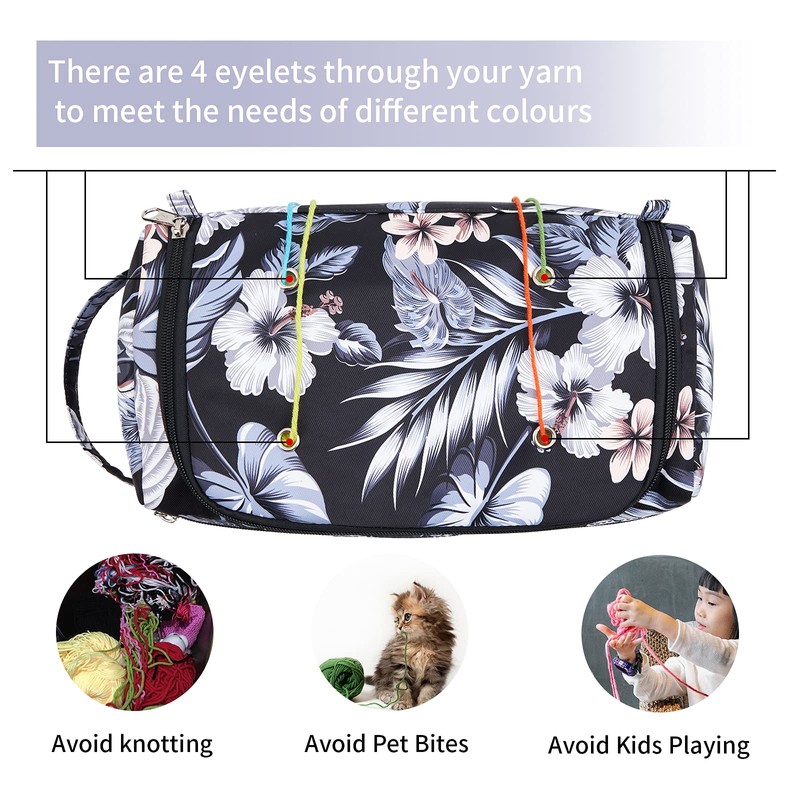 KALIDI Yarn Storage Knitting Bag Yarn Wool Crochet Hook Needles