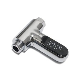 Baby Bath Water Thermometer - Hydropower No Battery Instant-Read with 360° Rotatable LED Display & 3-Color Indicator, Universal 1/2 for Baby Bath, Bathroom, Kitchen