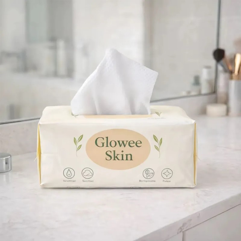 Toallitas Faciales Glowee Skin 70 Pzas 100% Fibra Vegetal
