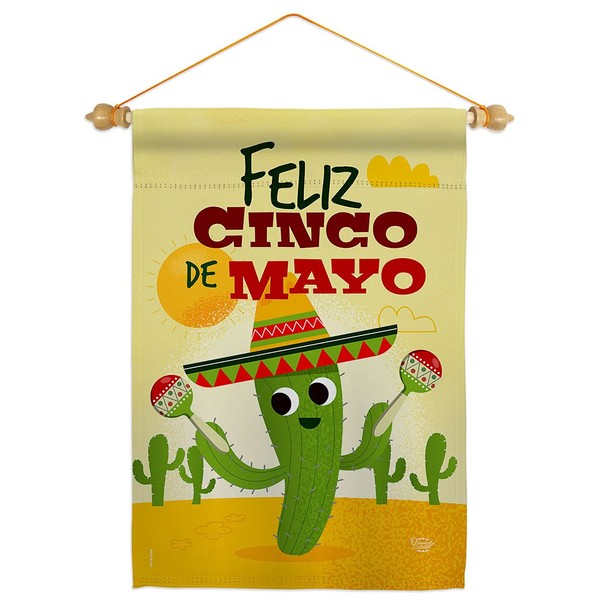 Ornament Collection Feliz Cinco de Mayo Garden Flag Set Dowel