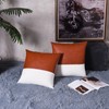 Tosewever Faux Leather/Cotton Throw Pillow Covers, Set of 2 Modern