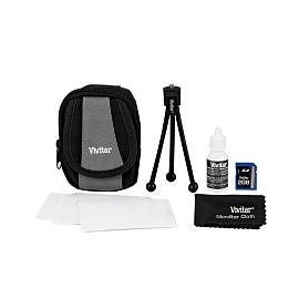 Vivitar SK-820 Camera Case, Mini Tripod and 2GB SD Card (Black)