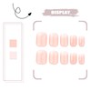 Pink False Nails, Press On Nails Square with Glue 24Pcs,