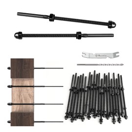 Muzata 20Pack 1/8" Black Cable Railing Kit Hand Swage Tensioner 4x4 2x2 Wood Metal Post Stainless Steel Deck Stair Cable Railing Hardware CR39