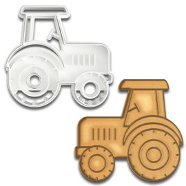 Farm Tractor Cookie Cutter, 4.25x3.85" - Perfect for Farm-Themed Baking and Crafts (Random Colors)