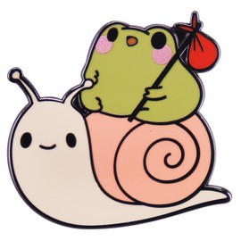 Cute Snail With Frog Enamel Pin Cartoon Animal Froggy Brooch Pins Funny Metal Lapel Pins Badge for Women Girls Children for Clothing Bag Decor