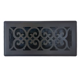 Sierra Grates 4" x 10" Victorian Design Steel Floor Register in Cast Iron Black Finish - Vent Covers for Home Floor- Decorative Air Vent Covers- Floor Register 4” x 10” (Duct Opening)