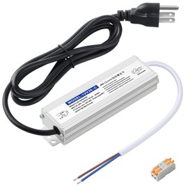 Karyoosi LED Driver 36 Watts Waterproof IP67, 12V DC Power Supply 3A, Power Transformer 120V AC to 12V DC Converter, with 3-Prong Plug and 4.9 Feet Cable - Ideal Power Supply for LED Strips and Lights