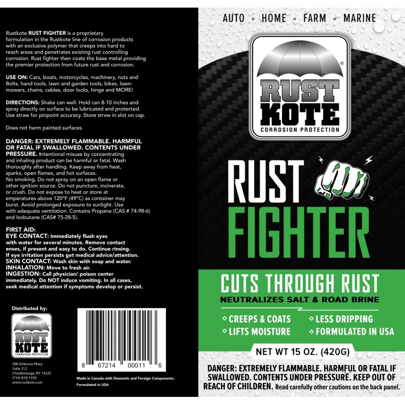 RustKote - Rust Fighter Aerosol, 15oz, Corrosion Protection, Salt Neutralizer...