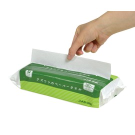 Azuwan Paper Towels, Oval Size, 1 Bag (200 Sheets), 100% Recycled Paper, Soft Texture