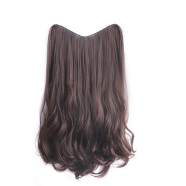 AISI HAIR Wig, Extensions, Long Curly Half-Wig Clip, Collar, One Touch, For Beginners, Natural, Heat Resistant, For Women, Dark Brown