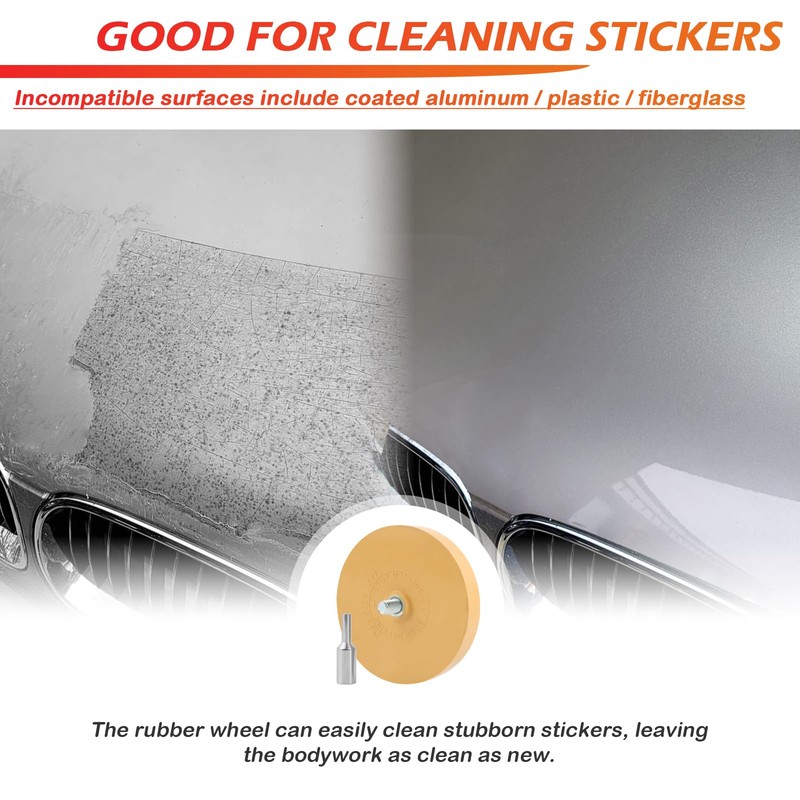 YGDMD Car Rubber Eraser Wheel for Drill,Practical Car Decal Remover