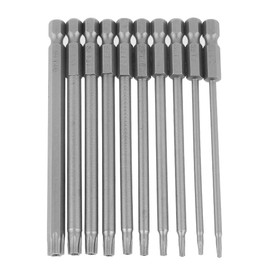 1/4 Inch Torx Security Head Screwdriver Bits, 100 mm S2 Steel Hex Shank Drill Bits Set, Set Magnetic Screwdriver Bits, Hex Screwdriver, 10 Pieces