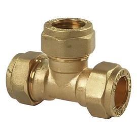 Bag of 2-8mm Compression Equal Tee (Known as 8mm Compression Fitting / 8mm tee / 8mm Copper Pipe Fittings/Compression tee Also Available in 8mm, 10mm, 12mm, 15mm, 22mm, 28mm, 35mm, 42mm, 54mm)