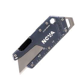 Nova EDC Card Knife Pocket Utility Knife for Cutting, Retractable Box Cutter with Utility Knife Blades, Quick-Change Blade, Portable Multitool (Blue)