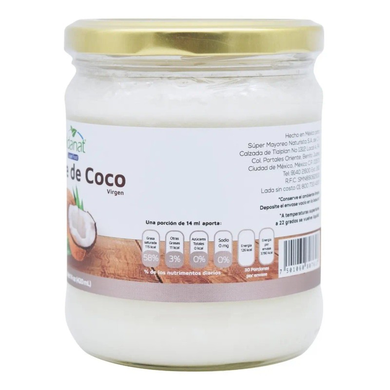 Aceite Coco Virgen Vidanat 420ml Superfood