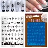 BlueZOO Nail Stamping Plates Set, Moon Star Cross Heart French