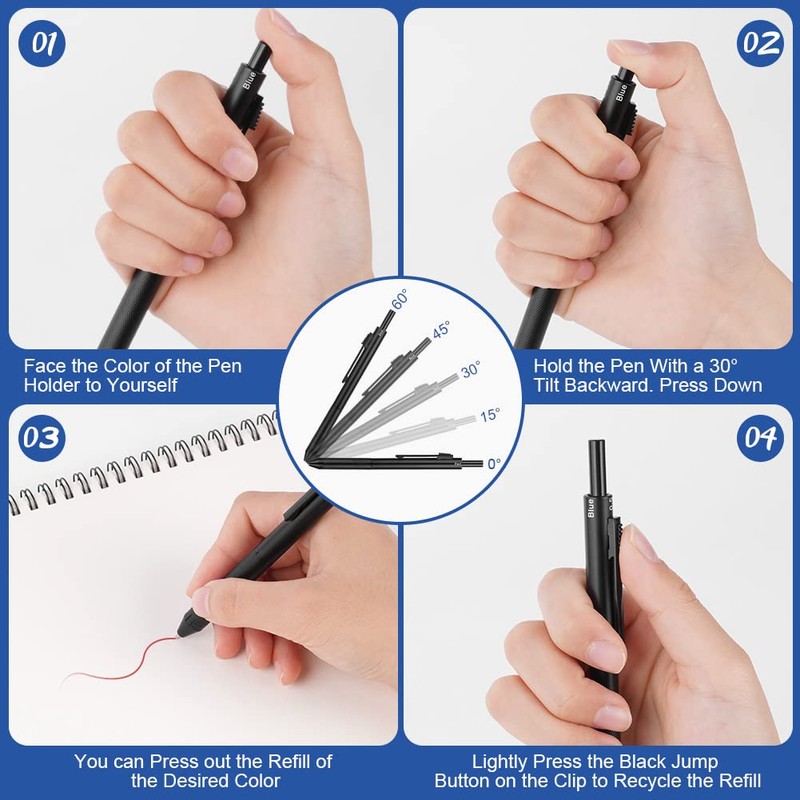 AUAUY 4 in 1 Multicolor Pen,Metal Cased Multifunction Pen,Gravity Sensor