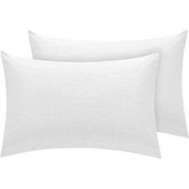 Comfy Nights Egyptian Cotton 200 Thread Count Plain Dyed Pillow Pairs (White, House Wife Pillow Pair)