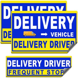 Delivery Driver Car Magnet Signs, Delivery Vehicle Magnetic Car Sign, Reflective Delivery Driver Magnet for Car Frequent Stops(Red-Black 2 Pack)