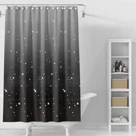 TIKABC Black Shower Curtain Liner, 4G PEVA Shower Liner, Plastic Peva Waterproof Shower Curtains, 72x72 inch with Grommet Holes 3 Magnetic Weights