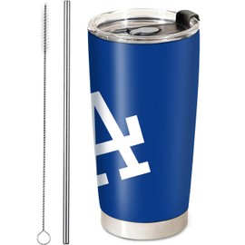 Ximerto Baseball Insulated Coffee Tumbler, 20oz Stainless Steel Vacuum Travel Tumbler Cup with Lid and Straw, Coffee Cup Mugs for Los Angeles D Cold or Hot Drinks