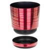 KORAD Red with silver strips plastic round indoor flowerpot with