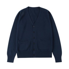 Ailiyumo School Cardigan, Uniform, Girls, High School Students, Knit Cardigan, Thick, Solid, V-Neck, Loose, Student Uniform Cardigan, Women's, School Commute, Spring, Autumn and Winter, navy