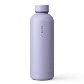 Vinsun Drinking Bottle Stainless Steel Purple 500 ml - Double-Walled Insulated, Leak-Proof, Suitable for Carbonated Drinks - Lightweight Thermal Flask, Cold & Hot Drinks