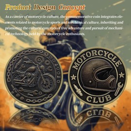 Motorcycle Culture Commemorative Coin - Freedom Rider Dream Souvenir - Symbol of The Motorcycle Spirit - A Perfect Gift for Club Friends (1)