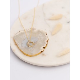 Star Gold Colour Necklace Chain with Zirconia Crystal Star Ay Yildiz Crescent Moon Star