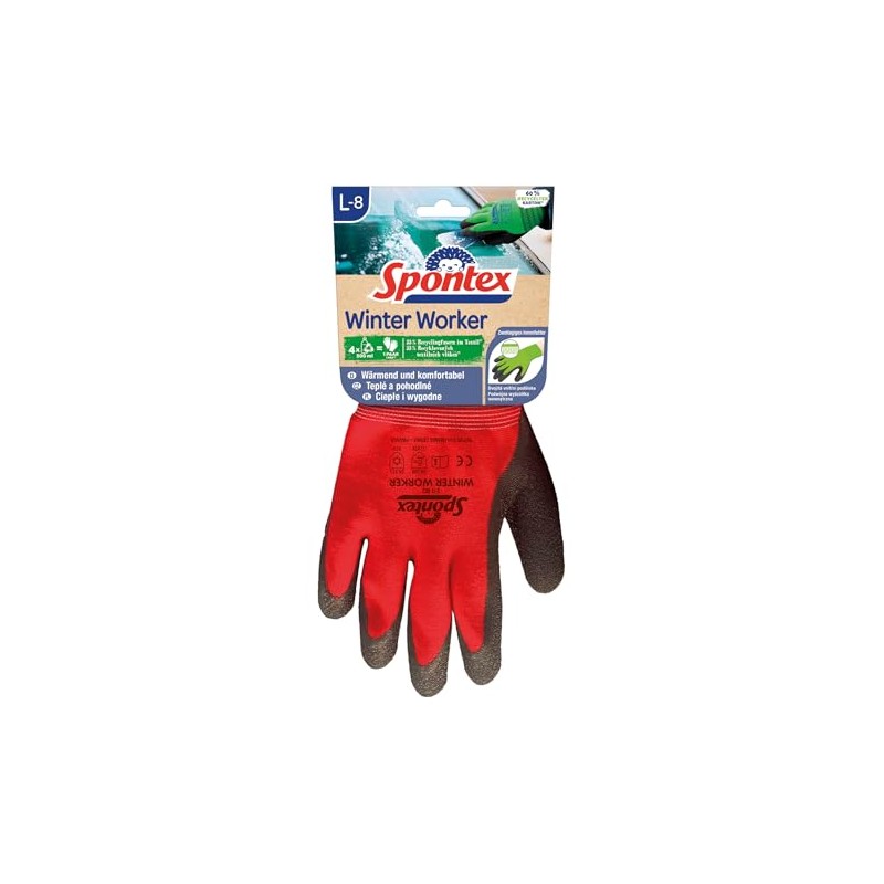 Spontex Winter Worker Rough Cold Work Gloves Made from Recycled