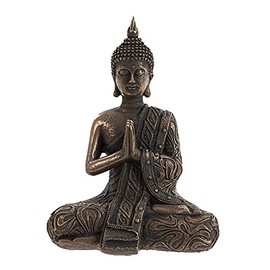 F&G Supplies 19cm Mystic Thai Cold Cast Bronze Buddha in Lotus position - a beautiful tranquil ornament 19cm tall!