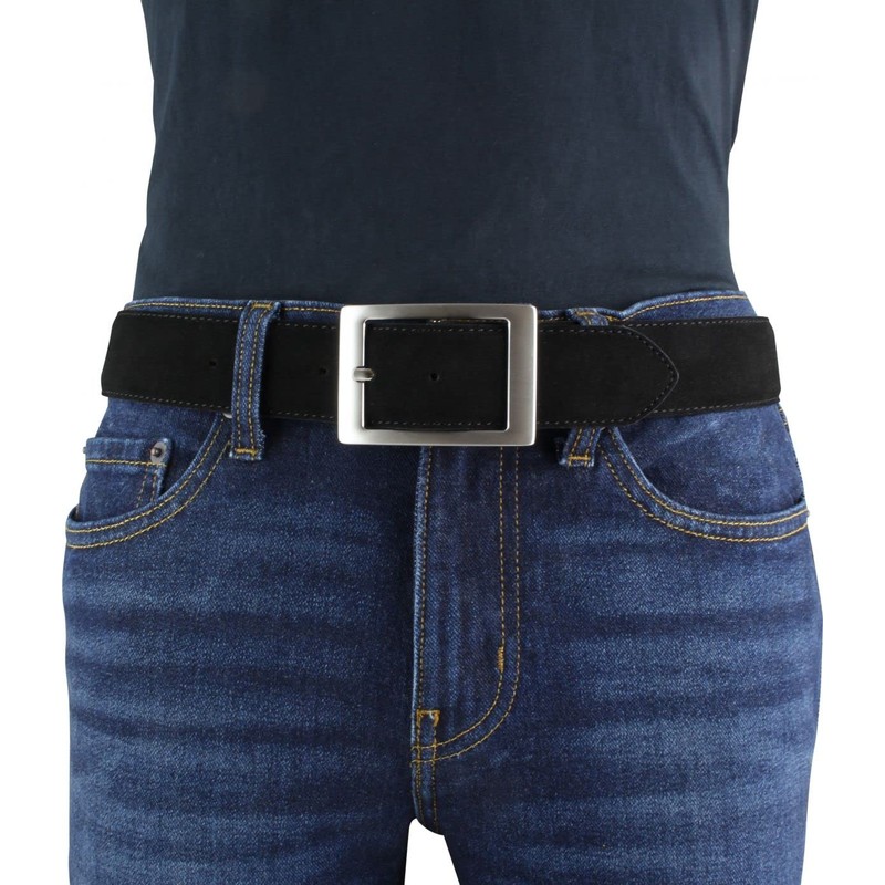 BELTINGER Men's Suede Belt with Double Buckle 4 cm Suede