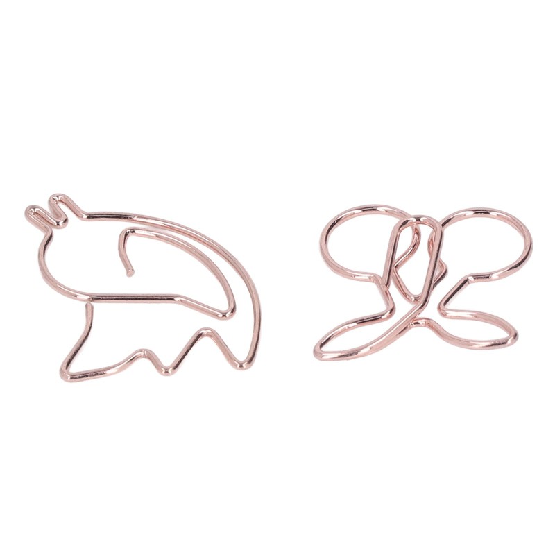 100Pcs Cute Paper Clips Cherry Hummingbird Style Electroplated Metal Gold