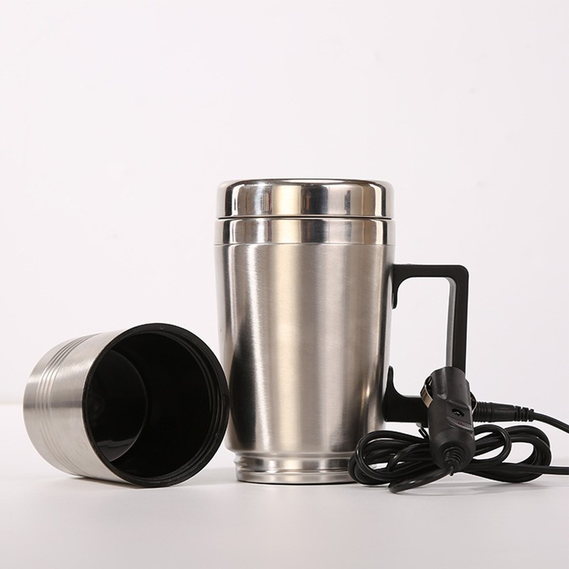 Car Heating Cup Large Capacity Leakage Proof Safe Stainless Steel
