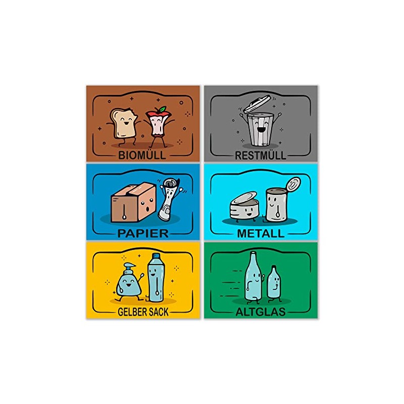 GamesMonkey® - Separate Collection Small Recycling Waste Stickers – DE