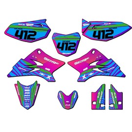 2006-2025 TTR 50 Tigre Pink Senge Graphics Complete Kit with Rider I.D. Compatible with Yamaha