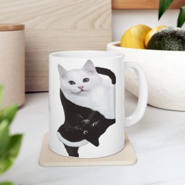 Fraternal Twins Black And White Cats Mug Funny Mug Dad Mug Uncle Mug Great Gift