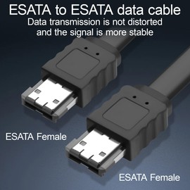 eSATA to eSATA Cable, 6Gbps SATA III Female to Female, Shielded External SATA Wire with Locking Latch, Hot Plug for HDD SSD Hard Drive Enclosure Optical Drive 100cm/3.3ft(2Pack)